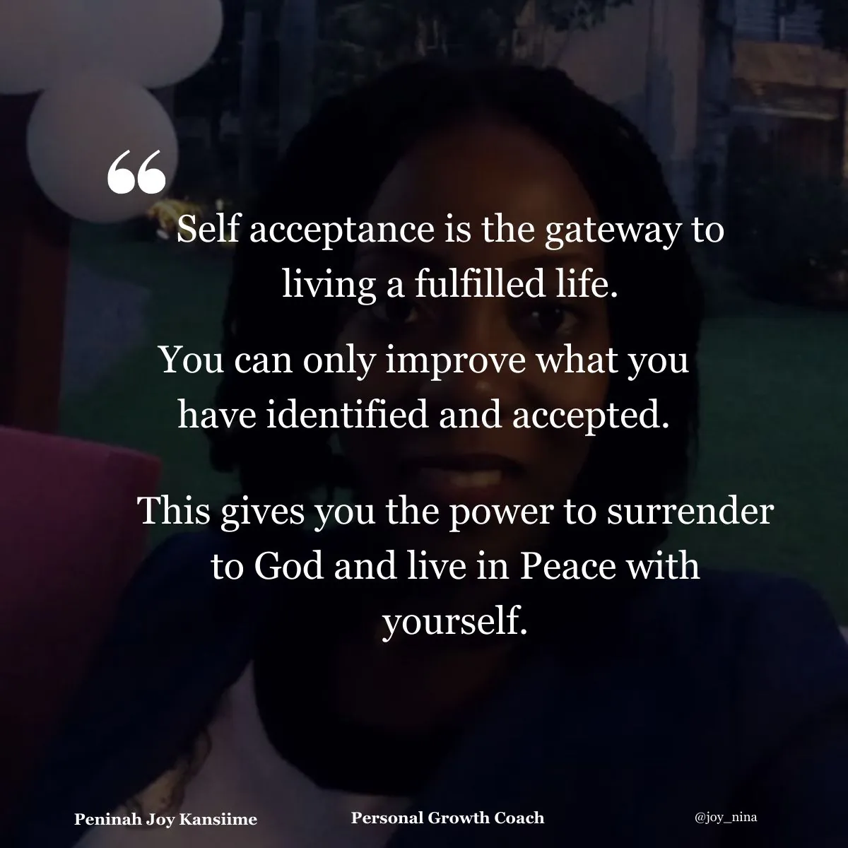 Quote card: Self acceptance is the gateway to living a fulfilled life
